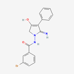N-(5-amino-3-oxo-4-phenyl-2,3-dihydro-1H-pyrrol-1-yl)-3-bromobenzamide