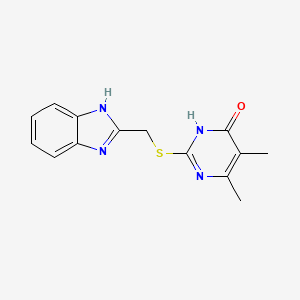 molecular formula C14H14N4OS B6050498 2-[(1H-benzimidazol-2-ylmethyl)thio]-5,6-dimethyl-4(1H)-pyrimidinone 