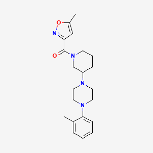 molecular formula C21H28N4O2 B6050505 1-{1-[(5-methyl-3-isoxazolyl)carbonyl]-3-piperidinyl}-4-(2-methylphenyl)piperazine 
