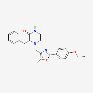3-benzyl-4-{[2-(4-ethoxyphenyl)-5-methyl-1,3-oxazol-4-yl]methyl}-2-piperazinone
