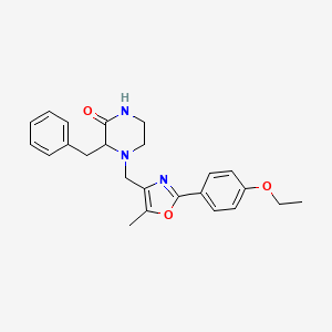 molecular formula C24H27N3O3 B6050525 3-benzyl-4-{[2-(4-ethoxyphenyl)-5-methyl-1,3-oxazol-4-yl]methyl}-2-piperazinone 