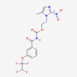 molecular formula C16H14F4N4O6 B6050565 2-(5-methyl-2-nitro-1H-imidazol-1-yl)ethyl [3-(1,1,2,2-tetrafluoroethoxy)benzoyl]carbamate 