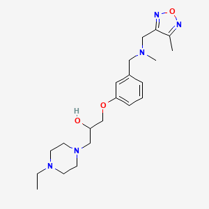 molecular formula C21H33N5O3 B6050567 1-(4-ethyl-1-piperazinyl)-3-[3-({methyl[(4-methyl-1,2,5-oxadiazol-3-yl)methyl]amino}methyl)phenoxy]-2-propanol 