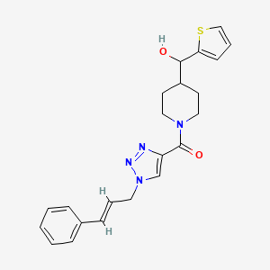 molecular formula C22H24N4O2S B6050582 [1-({1-[(2E)-3-phenyl-2-propen-1-yl]-1H-1,2,3-triazol-4-yl}carbonyl)-4-piperidinyl](2-thienyl)methanol 