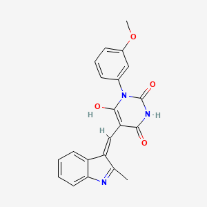 1-(3-methoxyphenyl)-5-[(2-methyl-1H-indol-3-yl)methylene]-2,4,6(1H,3H,5H)-pyrimidinetrione