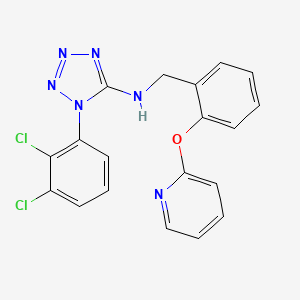 molecular formula C19H14Cl2N6O B605059 1-(2,3-dichlorophenyl)-N-{[2-(pyridin-2-yloxy)phenyl]methyl}-1H-1,2,3,4-tetrazol-5-amine CAS No. 870061-27-1