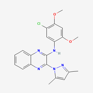 molecular formula C21H20ClN5O2 B6050597 N-(5-chloro-2,4-dimethoxyphenyl)-3-(3,5-dimethyl-1H-pyrazol-1-yl)quinoxalin-2-amine 