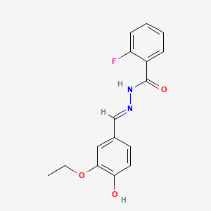 molecular formula C16H15FN2O3 B6050601 N'-(3-ethoxy-4-hydroxybenzylidene)-2-fluorobenzohydrazide CAS No. 388083-56-5