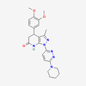 4-(3,4-dimethoxyphenyl)-3-methyl-1-[6-(1-piperidinyl)-3-pyridazinyl]-1,4,5,7-tetrahydro-6H-pyrazolo[3,4-b]pyridin-6-one