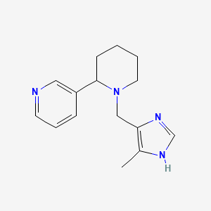 molecular formula C15H20N4 B6050624 3-{1-[(4-methyl-1H-imidazol-5-yl)methyl]-2-piperidinyl}pyridine 