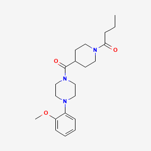 molecular formula C21H31N3O3 B6050650 1-[(1-butyryl-4-piperidinyl)carbonyl]-4-(2-methoxyphenyl)piperazine 