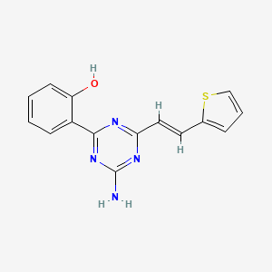 molecular formula C15H12N4OS B6050653 2-{4-amino-6-[2-(2-thienyl)vinyl]-1,3,5-triazin-2-yl}phenol 