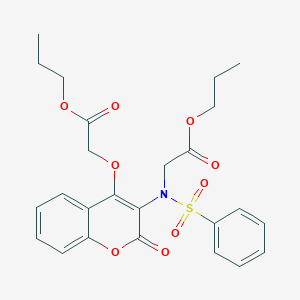 propyl N-[2-oxo-4-(2-oxo-2-propoxyethoxy)-2H-chromen-3-yl]-N-(phenylsulfonyl)glycinate