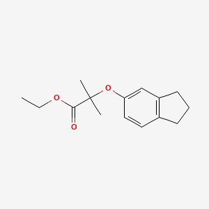 molecular formula C15H20O3 B6050664 ethyl 2-(2,3-dihydro-1H-inden-5-yloxy)-2-methylpropanoate 