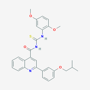 molecular formula C29H29N3O4S B6050673 N-{[(2,5-dimethoxyphenyl)amino]carbonothioyl}-2-(3-isobutoxyphenyl)-4-quinolinecarboxamide 