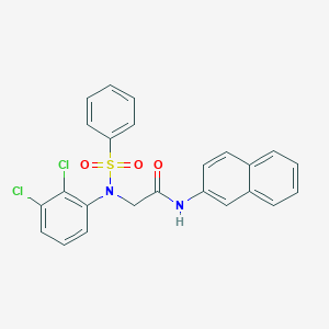 molecular formula C24H18Cl2N2O3S B6050697 N~2~-(2,3-dichlorophenyl)-N~1~-2-naphthyl-N~2~-(phenylsulfonyl)glycinamide 