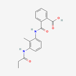 molecular formula C18H18N2O4 B6050722 2-({[2-methyl-3-(propionylamino)phenyl]amino}carbonyl)benzoic acid 
