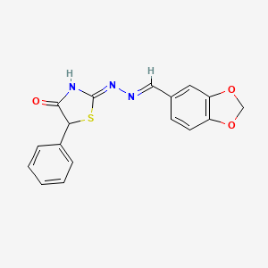 1,3-benzodioxole-5-carbaldehyde (4-oxo-5-phenyl-4,5-dihydro-1,3-thiazol-2-yl)hydrazone