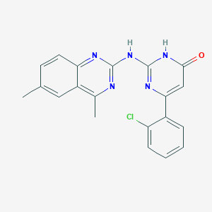 molecular formula C20H16ClN5O B6050788 6-(2-chlorophenyl)-2-[(4,6-dimethyl-2-quinazolinyl)amino]-4(3H)-pyrimidinone 