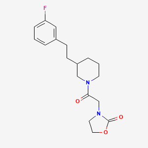 molecular formula C18H23FN2O3 B6050800 3-(2-{3-[2-(3-fluorophenyl)ethyl]-1-piperidinyl}-2-oxoethyl)-1,3-oxazolidin-2-one 
