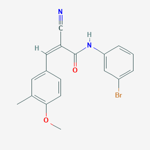 molecular formula C18H15BrN2O2 B6050807 N-(3-bromophenyl)-2-cyano-3-(4-methoxy-3-methylphenyl)acrylamide 