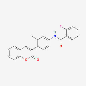molecular formula C23H16FNO3 B6050822 2-fluoro-N-[3-methyl-4-(2-oxo-2H-chromen-3-yl)phenyl]benzamide 