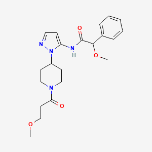 2-methoxy-N-{1-[1-(3-methoxypropanoyl)-4-piperidinyl]-1H-pyrazol-5-yl}-2-phenylacetamide