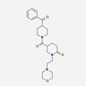 molecular formula C24H33N3O4 B6050859 5-[(4-benzoyl-1-piperidinyl)carbonyl]-1-[2-(4-morpholinyl)ethyl]-2-piperidinone 