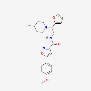 5-(4-methoxyphenyl)-N-[2-(5-methyl-2-furyl)-2-(4-methyl-1-piperidinyl)ethyl]-3-isoxazolecarboxamide