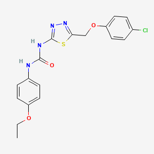 molecular formula C18H17ClN4O3S B6050866 N-{5-[(4-chlorophenoxy)methyl]-1,3,4-thiadiazol-2-yl}-N'-(4-ethoxyphenyl)urea 