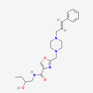 molecular formula C22H30N4O3 B6050873 N-(2-hydroxybutyl)-2-({4-[(2E)-3-phenyl-2-propen-1-yl]-1-piperazinyl}methyl)-1,3-oxazole-4-carboxamide 