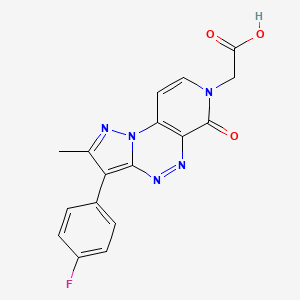 molecular formula C17H12FN5O3 B6050883 [3-(4-fluorophenyl)-2-methyl-6-oxopyrazolo[5,1-c]pyrido[4,3-e][1,2,4]triazin-7(6H)-yl]acetic acid 