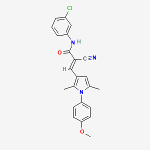 molecular formula C23H20ClN3O2 B6050904 N-(3-chlorophenyl)-2-cyano-3-[1-(4-methoxyphenyl)-2,5-dimethyl-1H-pyrrol-3-yl]acrylamide 