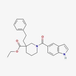 ethyl 1-(1H-indol-5-ylcarbonyl)-3-(2-phenylethyl)-3-piperidinecarboxylate