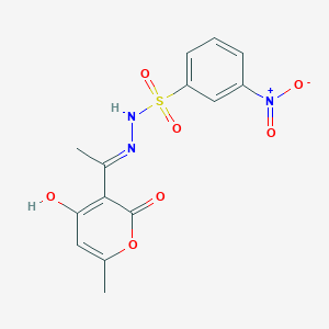 N'-[1-(4-hydroxy-6-methyl-2-oxo-2H-pyran-3-yl)ethylidene]-3-nitrobenzenesulfonohydrazide