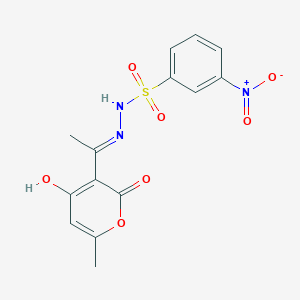 molecular formula C14H13N3O7S B6050941 N'-[1-(4-hydroxy-6-methyl-2-oxo-2H-pyran-3-yl)ethylidene]-3-nitrobenzenesulfonohydrazide 