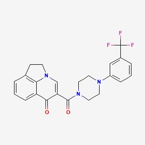 molecular formula C23H20F3N3O2 B6050956 5-({4-[3-(trifluoromethyl)phenyl]-1-piperazinyl}carbonyl)-1,2-dihydro-6H-pyrrolo[3,2,1-ij]quinolin-6-one 