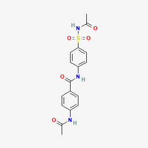 molecular formula C17H17N3O5S B6050979 4-(acetylamino)-N-{4-[(acetylamino)sulfonyl]phenyl}benzamide 