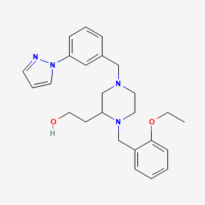 molecular formula C25H32N4O2 B6050989 2-{1-(2-ethoxybenzyl)-4-[3-(1H-pyrazol-1-yl)benzyl]-2-piperazinyl}ethanol 