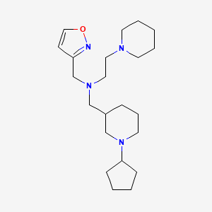 molecular formula C22H38N4O B6050992 N-[(1-cyclopentyl-3-piperidinyl)methyl]-N-(3-isoxazolylmethyl)-2-(1-piperidinyl)ethanamine 