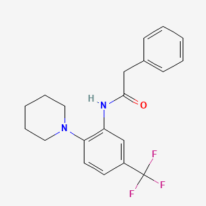 molecular formula C20H21F3N2O B6050996 2-phenyl-N-[2-(1-piperidinyl)-5-(trifluoromethyl)phenyl]acetamide 