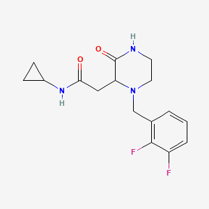molecular formula C16H19F2N3O2 B6051004 N-cyclopropyl-2-[1-(2,3-difluorobenzyl)-3-oxo-2-piperazinyl]acetamide 