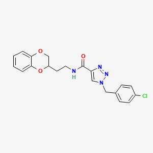 molecular formula C20H19ClN4O3 B6051013 1-(4-chlorobenzyl)-N-[2-(2,3-dihydro-1,4-benzodioxin-2-yl)ethyl]-1H-1,2,3-triazole-4-carboxamide 