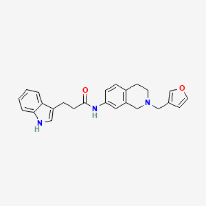 molecular formula C25H25N3O2 B6051044 N-[2-(3-furylmethyl)-1,2,3,4-tetrahydro-7-isoquinolinyl]-3-(1H-indol-3-yl)propanamide 