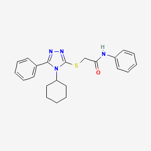 molecular formula C22H24N4OS B6051072 2-[(4-cyclohexyl-5-phenyl-4H-1,2,4-triazol-3-yl)thio]-N-phenylacetamide 