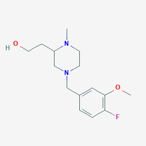 molecular formula C15H23FN2O2 B6051074 2-[4-(4-fluoro-3-methoxybenzyl)-1-methyl-2-piperazinyl]ethanol trifluoroacetate (salt) 