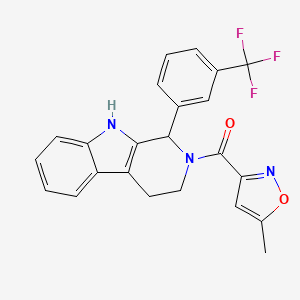 molecular formula C23H18F3N3O2 B6051086 2-[(5-methyl-3-isoxazolyl)carbonyl]-1-[3-(trifluoromethyl)phenyl]-2,3,4,9-tetrahydro-1H-beta-carboline 