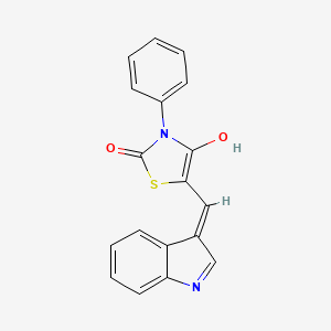 molecular formula C18H12N2O2S B6051094 5-(1H-indol-3-ylmethylene)-3-phenyl-1,3-thiazolidine-2,4-dione 