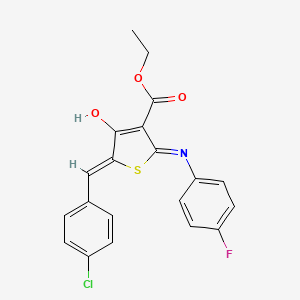 molecular formula C20H15ClFNO3S B6051100 ethyl 5-(4-chlorobenzylidene)-2-[(4-fluorophenyl)amino]-4-oxo-4,5-dihydro-3-thiophenecarboxylate 