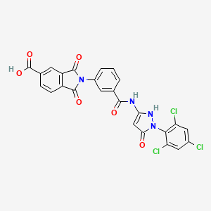 molecular formula C25H13Cl3N4O6 B6051112 2-[3-({[5-hydroxy-1-(2,4,6-trichlorophenyl)-1H-pyrazol-3-yl]amino}carbonyl)phenyl]-1,3-dioxo-5-isoindolinecarboxylic acid 